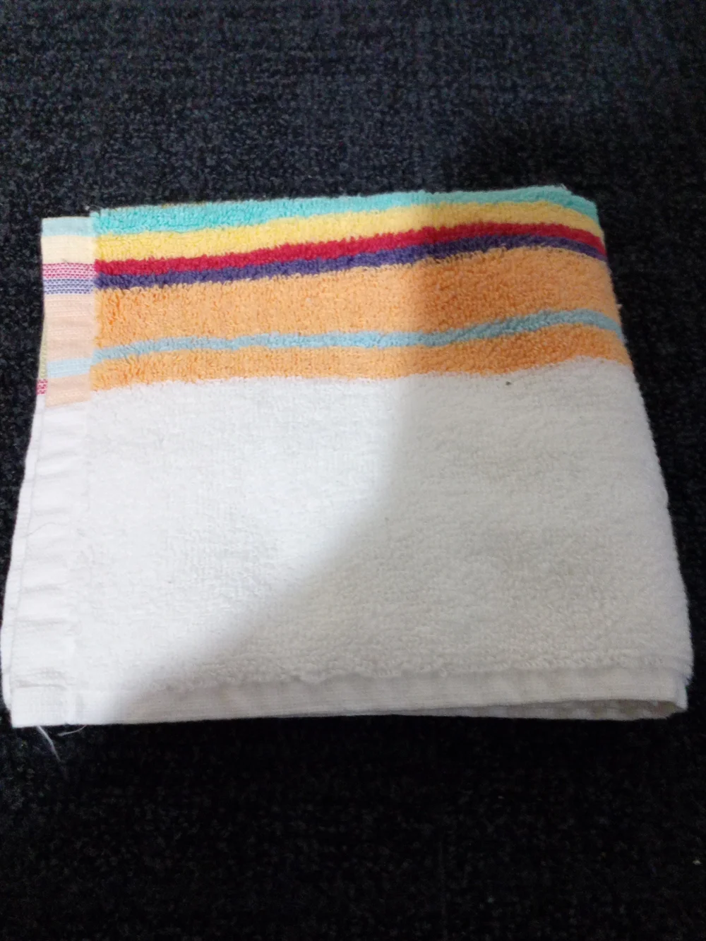 Pottery Barn Striped Multicolor Shower Curtain And Hand Towels And Washcloth